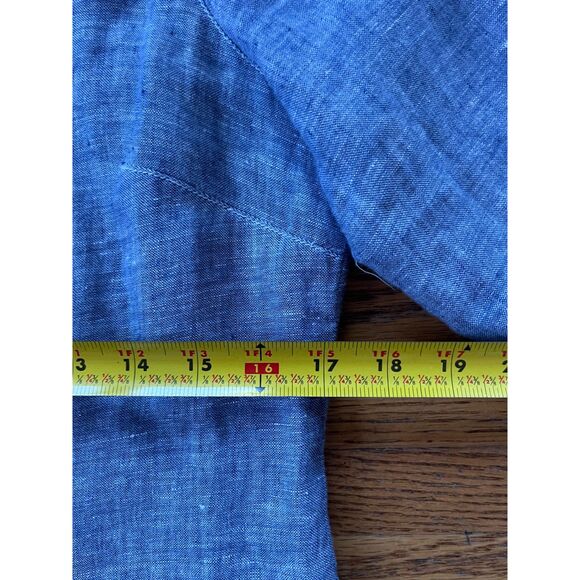 CP SHADES Gray Linen Button Up Long Sleeve Shirt Top Mens Size Small - Picture 8 of 9